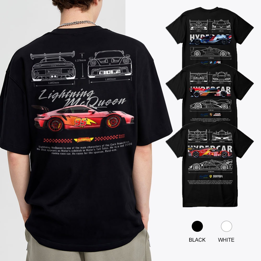Lightning Racing Design Line Structure Diagram Racing T-shirt Cotton ...