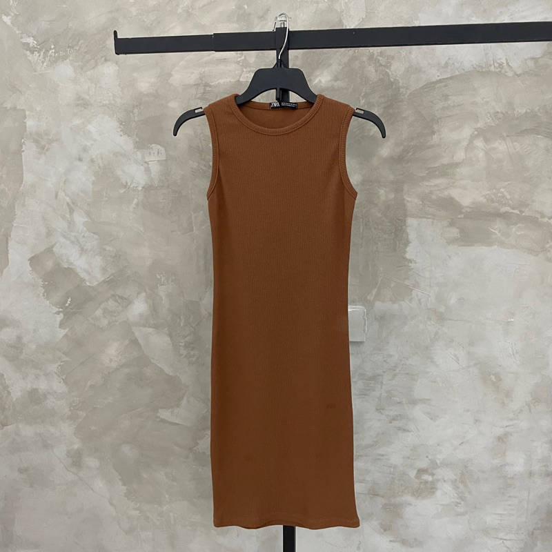 Zara racerback Midi Body Con Dress