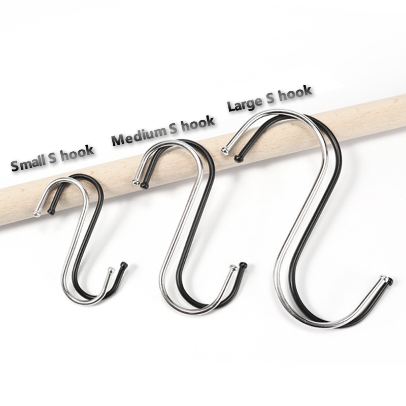 10pcs Stainless Steel S-Shape Hook Multi-function Kitchen Bedroom ...