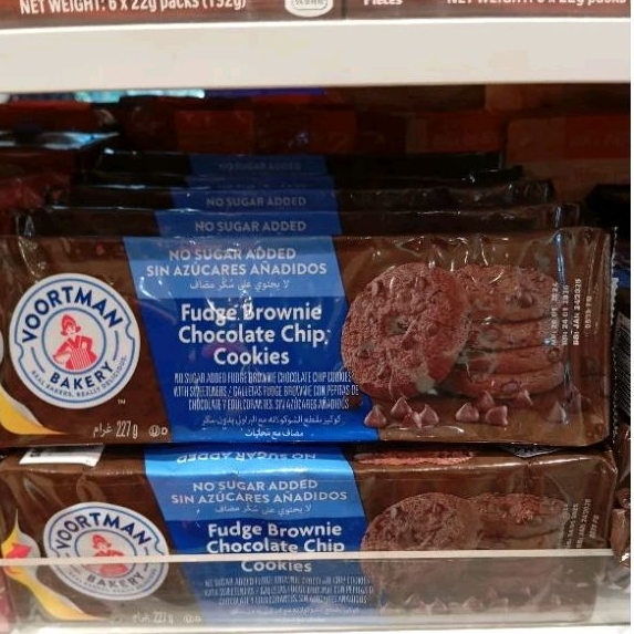 Voortman Bakery Sugar Free Fudge Brownie Chocolate Chip Cookies