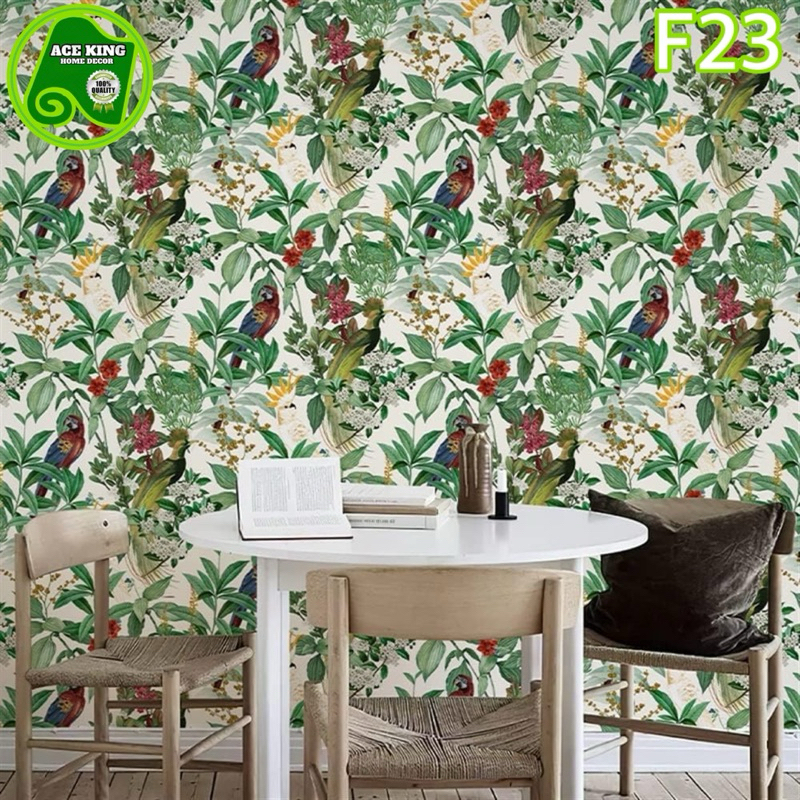 ACEKING HOMDECOR F23 Floral Tropical Birds Design Wall Sticker PVC Self ...