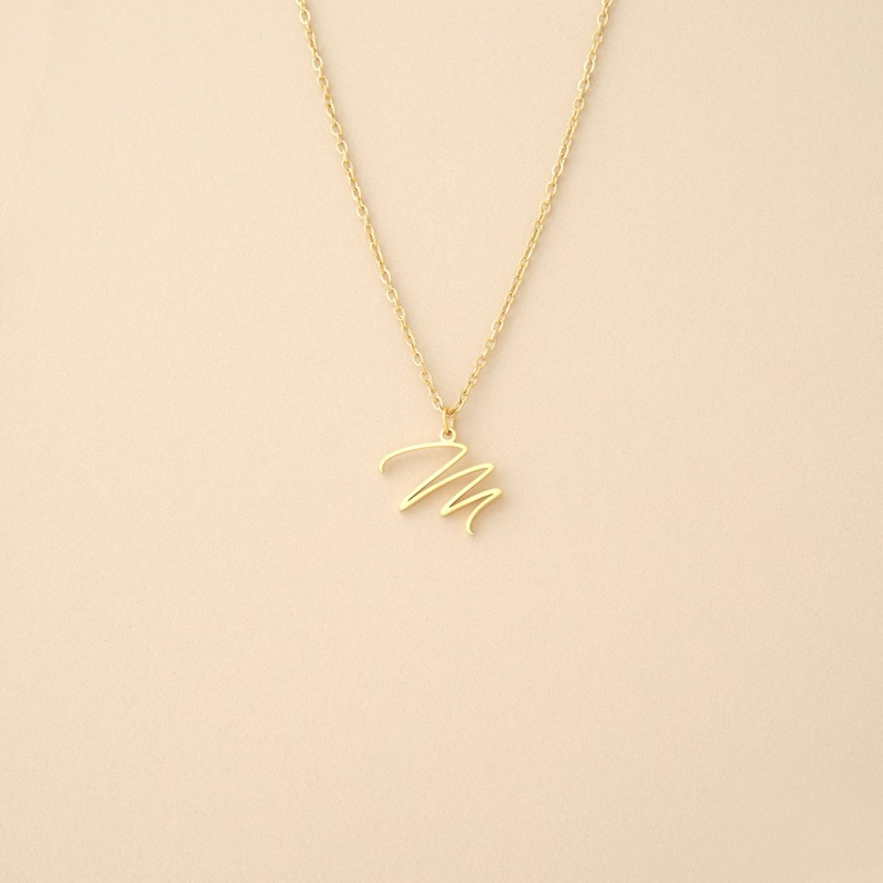Callie Stainless Steel Dainty Script Initial Necklace | Shopee Philippines
