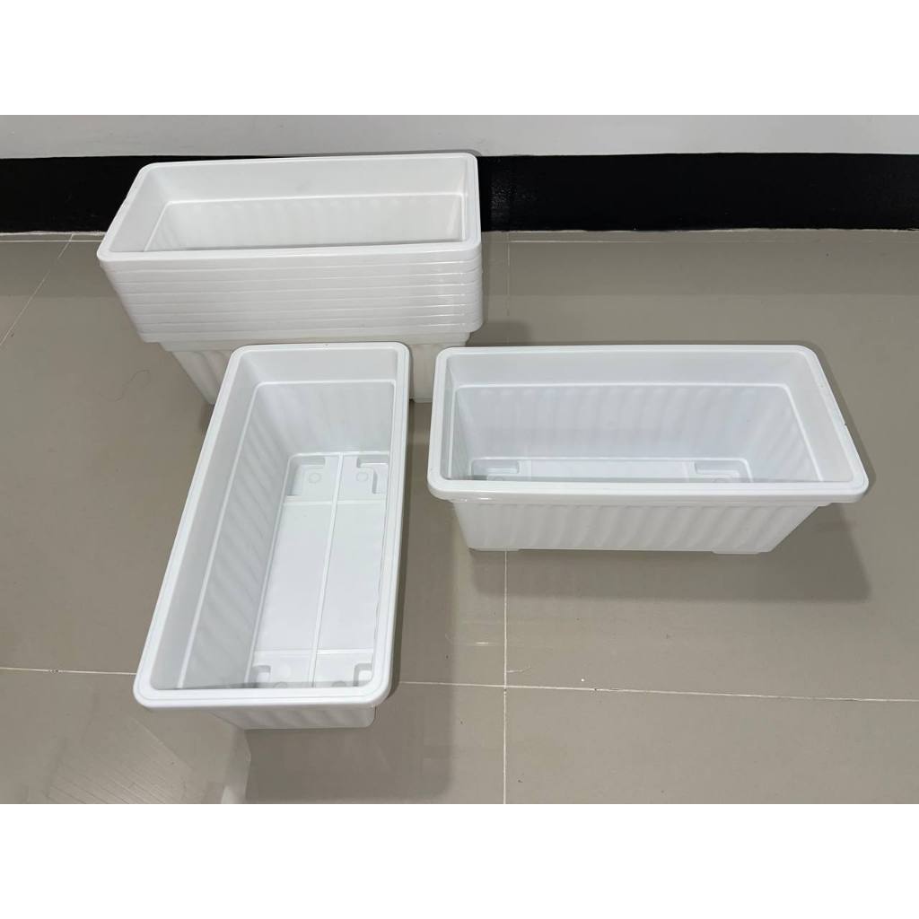 10 pieces big white rectangle pot for plant 27x11x12cm / paso / garden ...