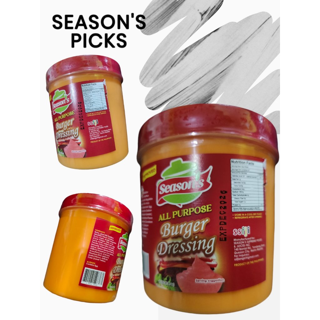 Seasons Dressing 1L - Complete Burger Sauce | Shopee Philippines