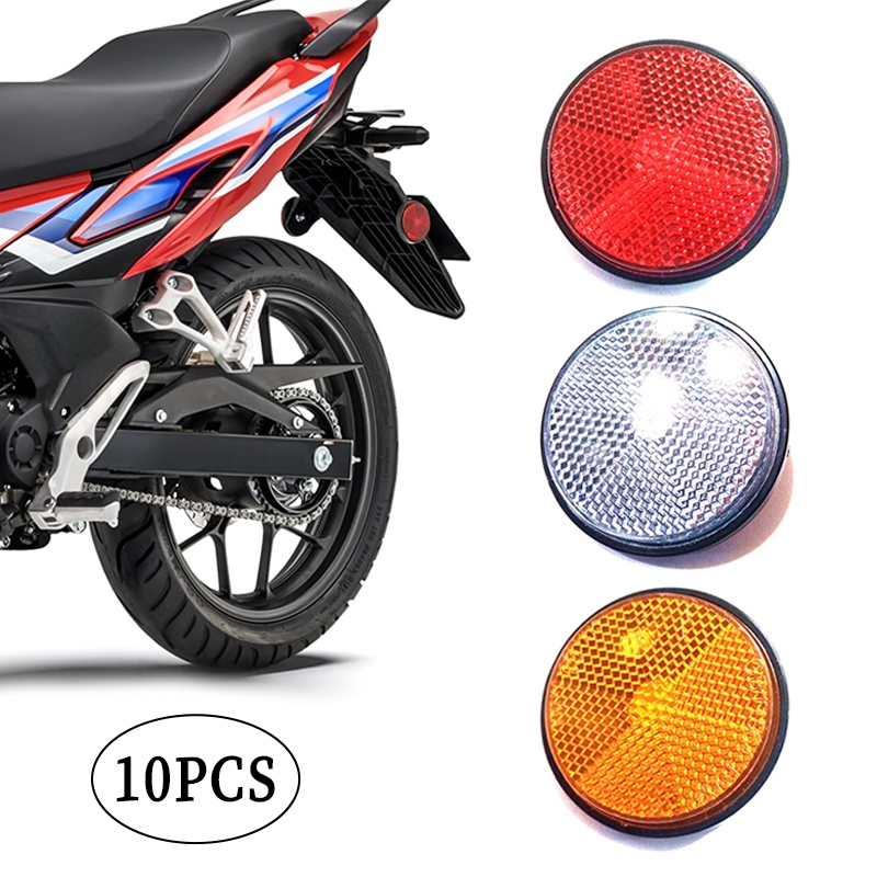 10Pcs Round Safety Warning Reflectors Reflective Refraction Warning ...