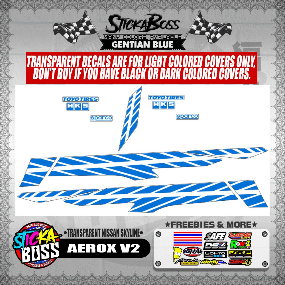 STICKER DECALS for AEROX V2 TRANSPARENT (AV2NISK) By STICKABOSS (SOFIE ...