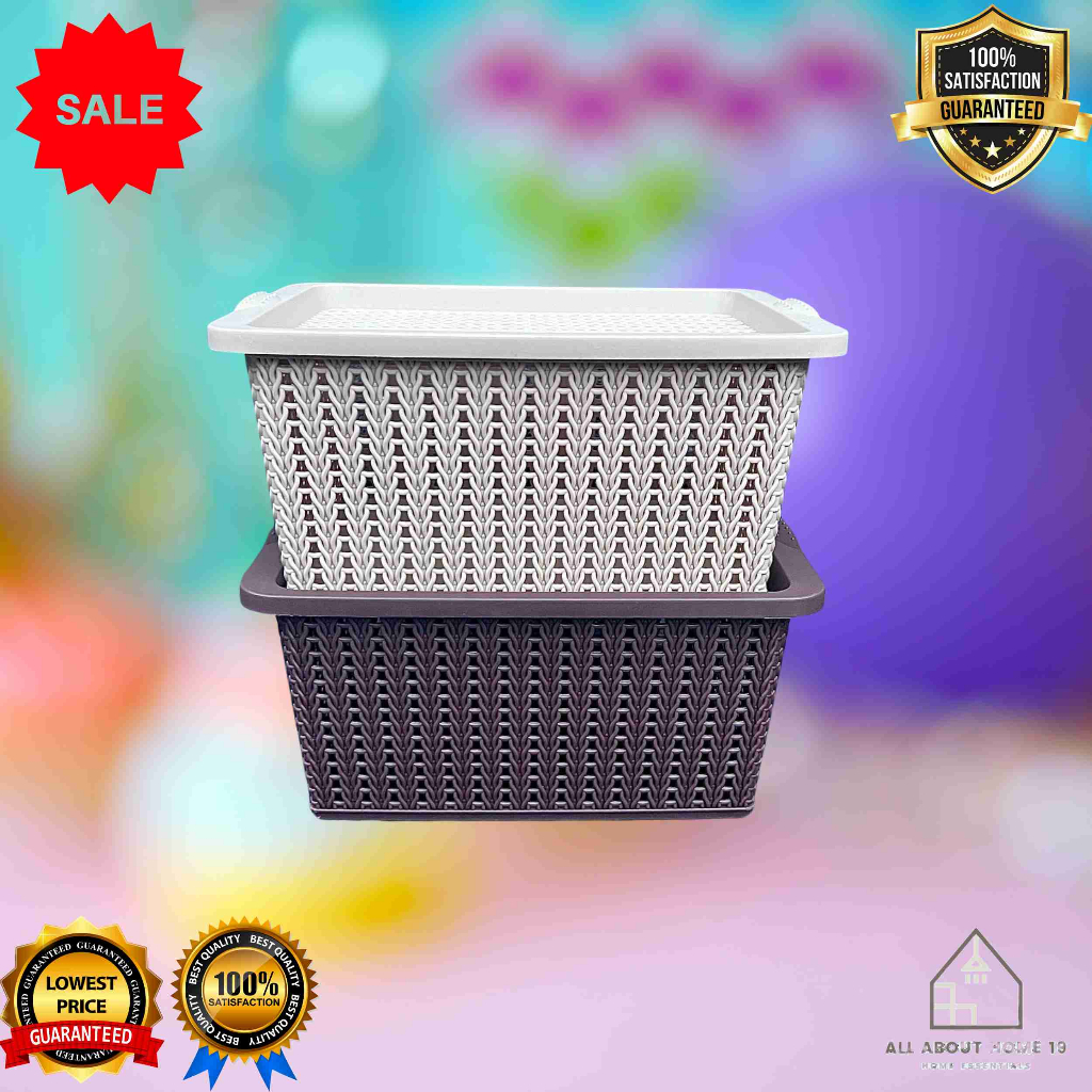 4107 Woven rattan Multipurpose Plastic Basket Tray Rectangular Storage
