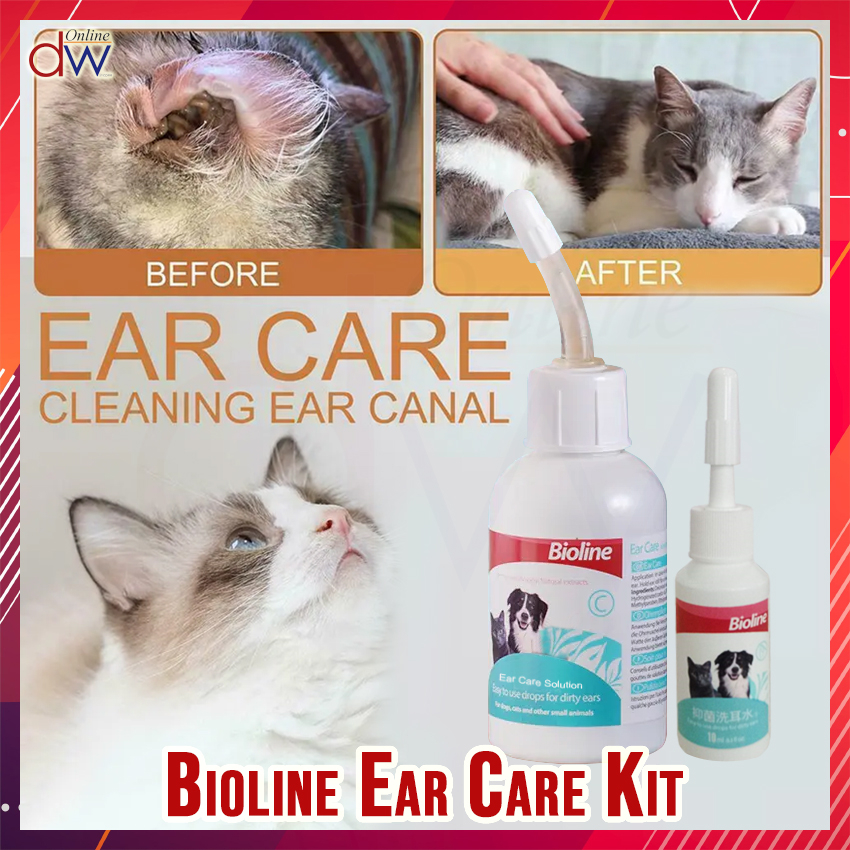Bioline Ear Care Kit for Dogs & Cat (Ear Care Solution 50ml