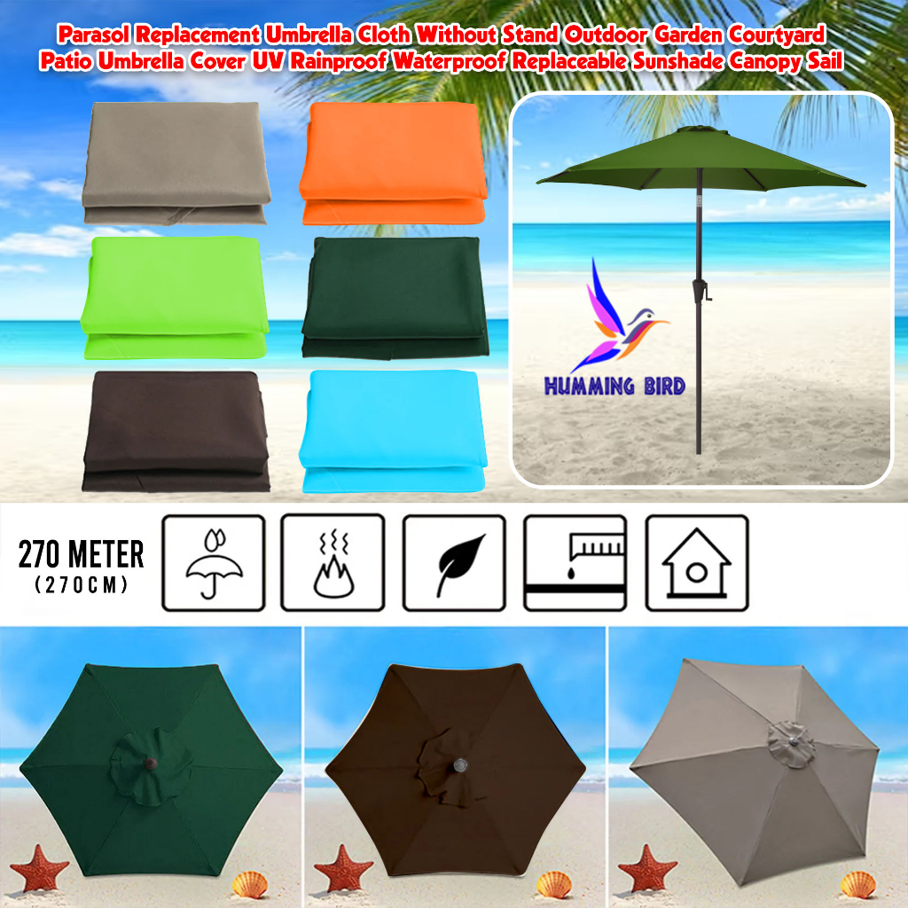 Hummingbird Parasol Replacement Umbrella Cloth Outdoor Garden Courtyard