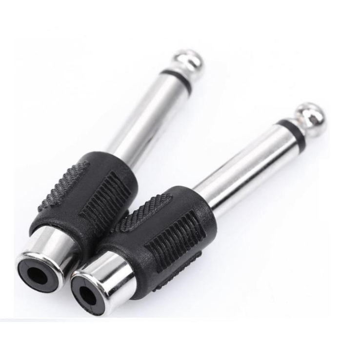 【2pcs】6.35mm to RCA mono Male Plug Jack Audio Plug Jack Repair Audio ...