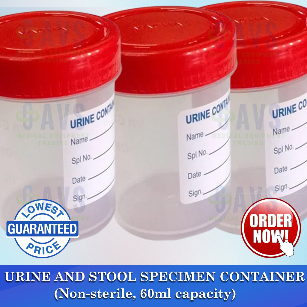 Urine and Stool Specimen Container (Non-sterile, 60ml capacity ...