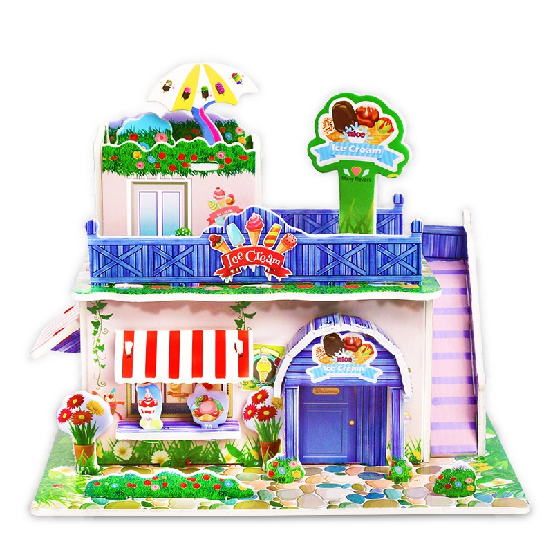 Diy 3D puzzle For Kids Education Toys manual assembly model house ...