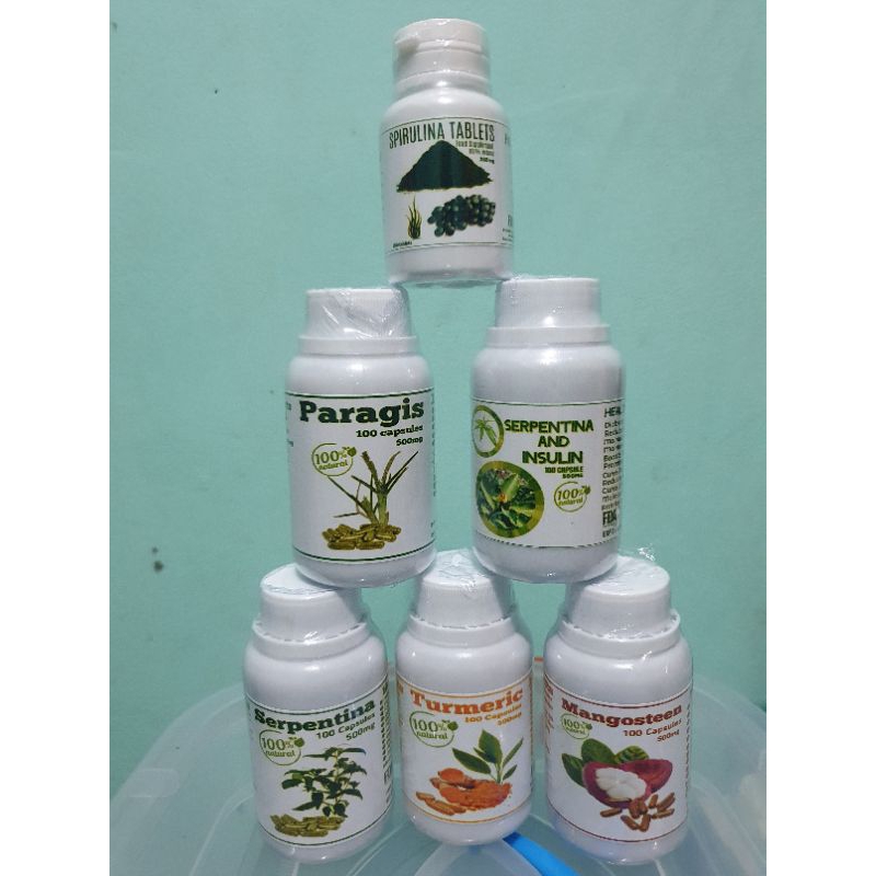 Healing herbs paragis serpentina turmeric mangosteen spirulina 100 ...