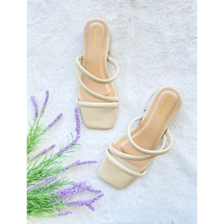 DEMI quilted strap kitten heels slides - Liliw-made sandals