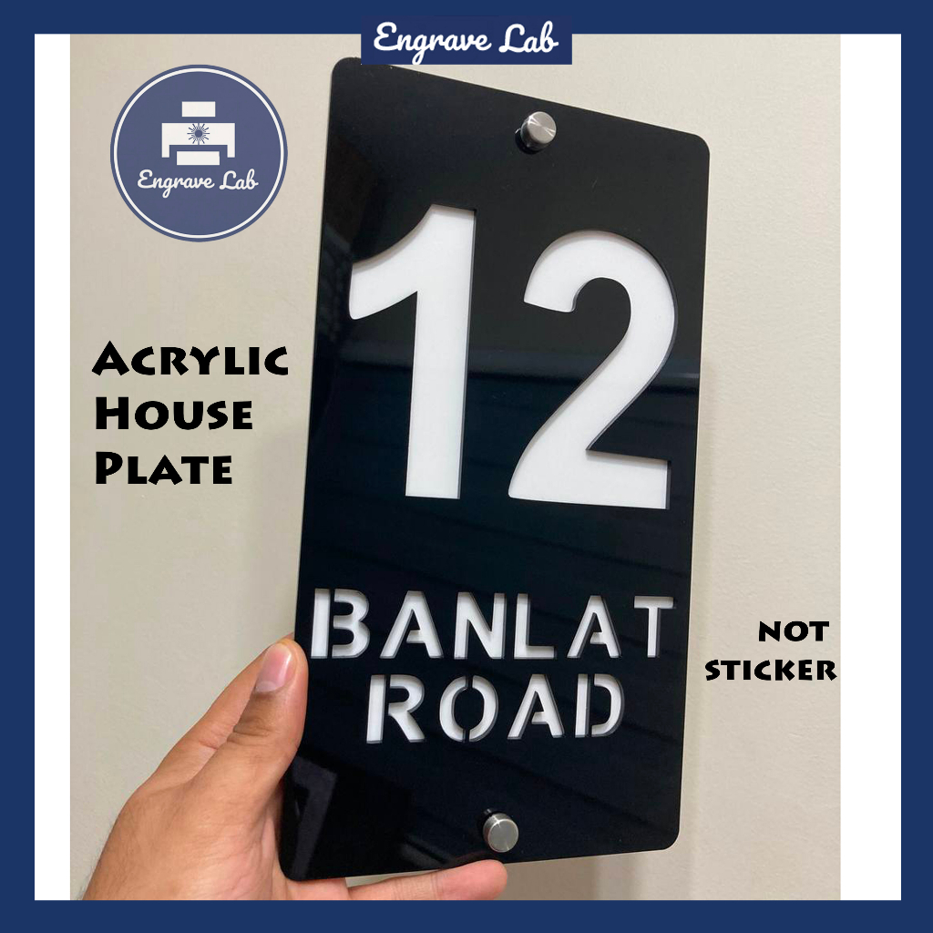 Laser Engraved Acrylic House Plate / Number (Not Sticker) | Engrave LAB ...