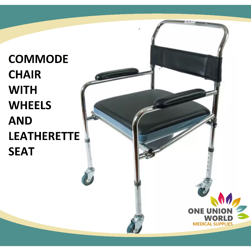 Commode Chair with Wheels Foldable Commode Chair Wheelchair Commode ...