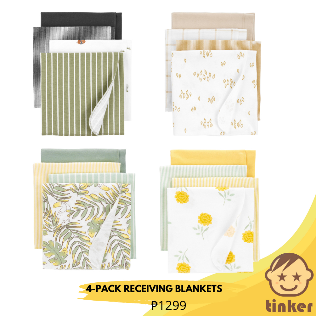 Carter's 4pack Receiving Blankets for Baby (30"x40") Shopee Philippines