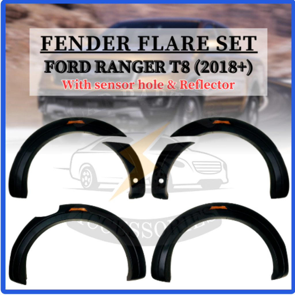 CPA FORD RANGER T8 2018+ Fender Flare W/ Sensor Hole &: Reflector Cover ...