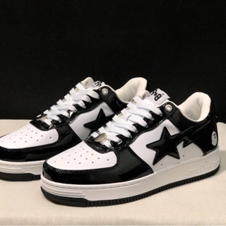 Bape shoes black hot sale and white