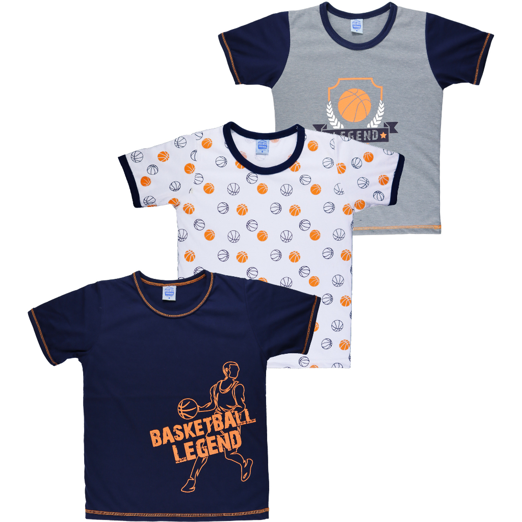 Teeter Totter 3piece Boy 2 to 5 year olds Cotton Tshirt (Basketball