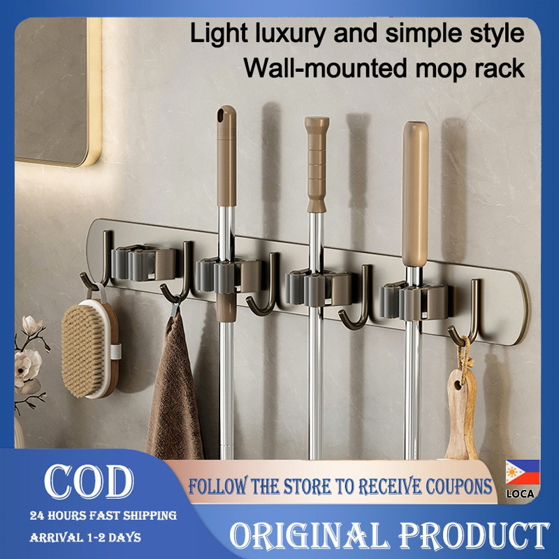 PunchFree Stainless Steel Mop Hook For Wall Heavy Duty Wall Hook Mop