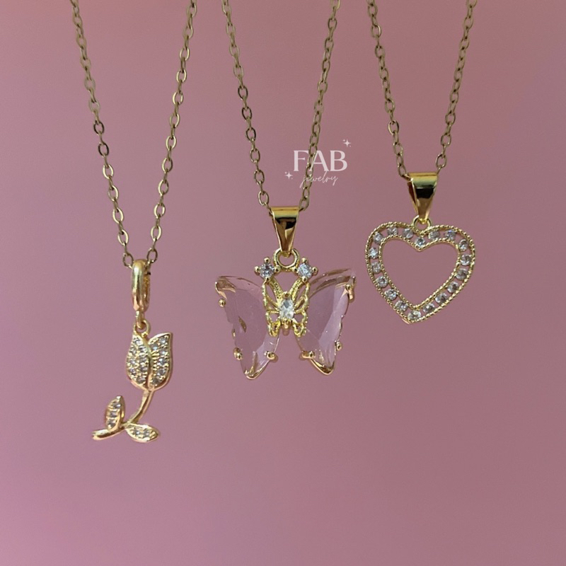 FAB | Necklaces | Stainless Steel Gold Plated | NO BOX | Shopee Philippines