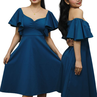 INSTABUYPH Selene Butterfly Sleeves Dress For Bridesmaids Knee Length ...