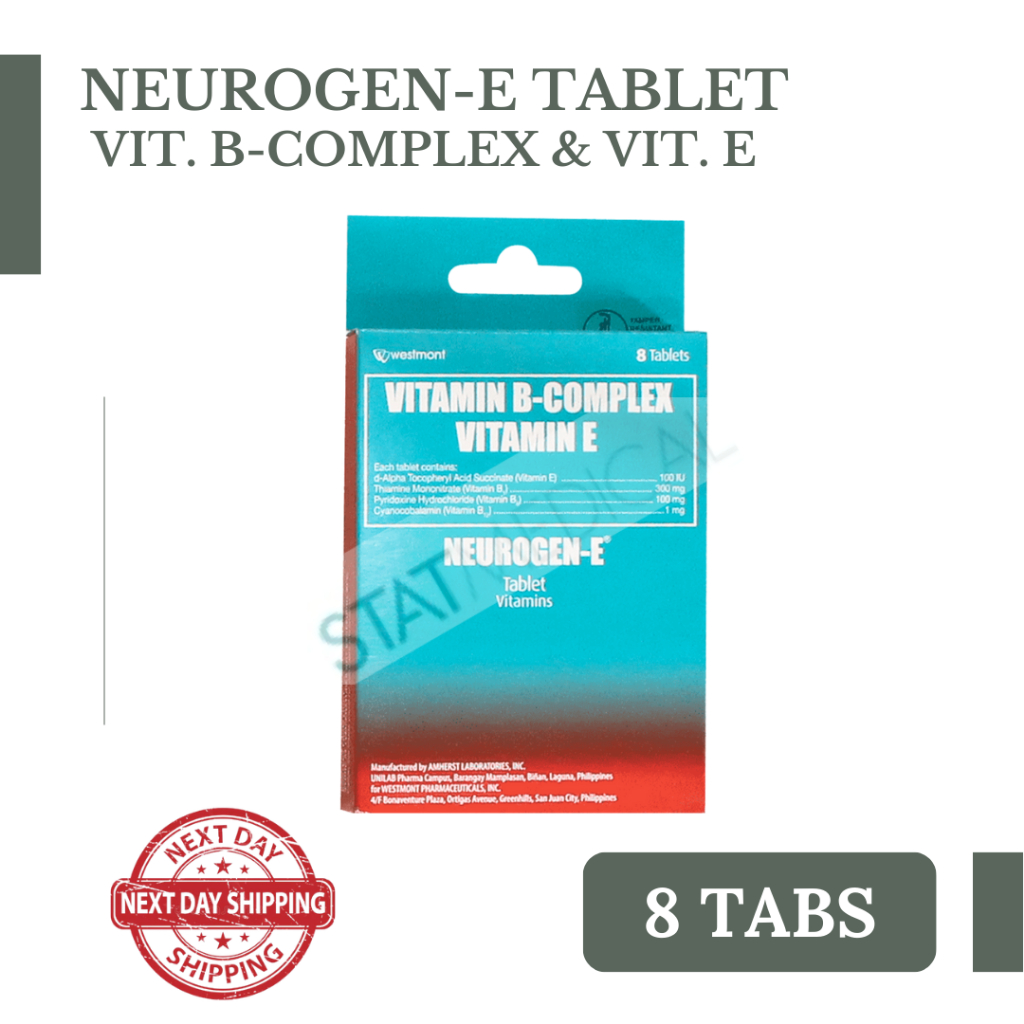 NeurogenE Tablet Vitamin + Vitamin E (8 Tabs) Shopee