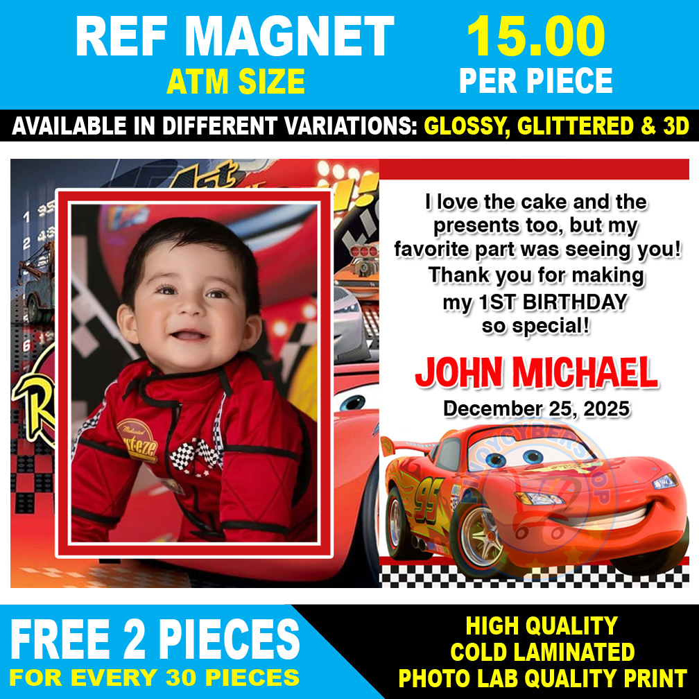 Disney Cars McQueen Ref Magnet Souvenir Giveaway for Birthday ...