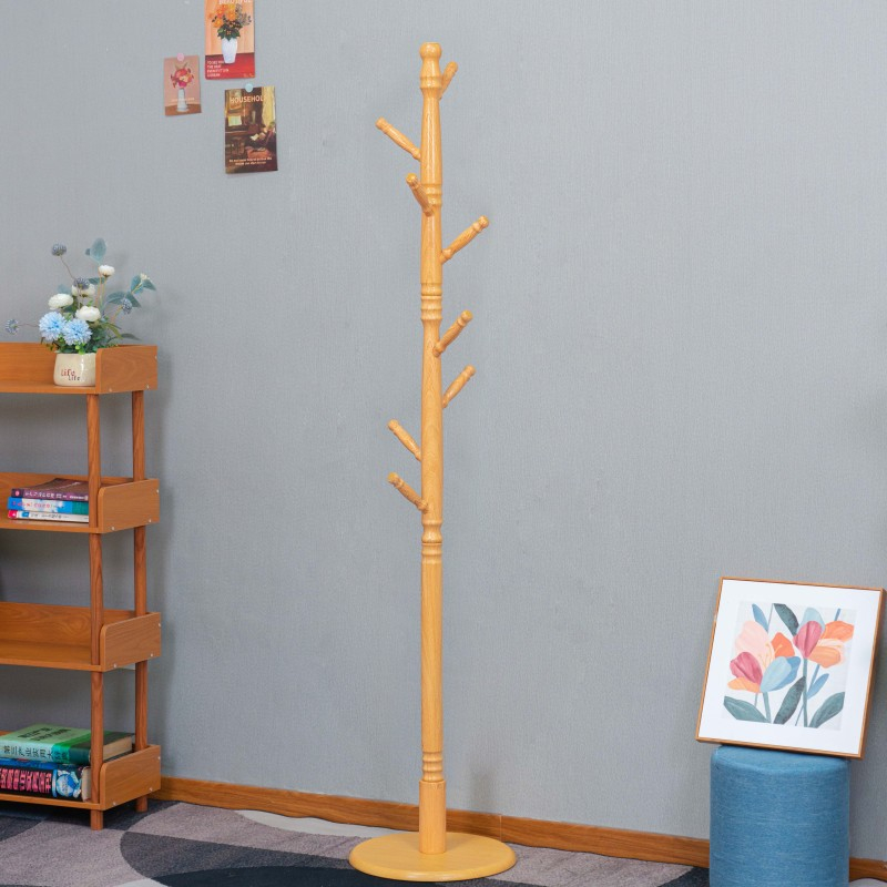Original Solid Wood Coat Rack Triangle Tree-Shaped Clothes Rack Bedroom ...