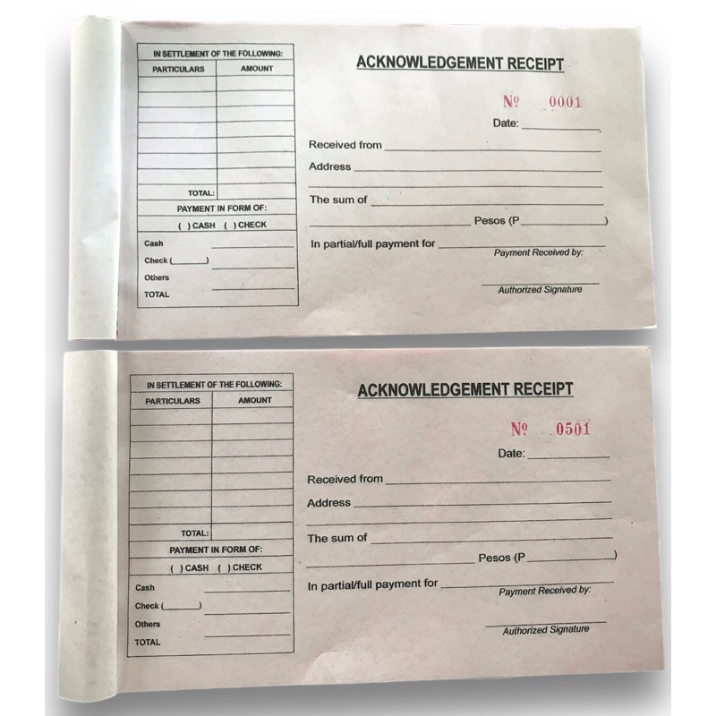 Acknowledgement Receipt(1Booklet) | Shopee Philippines