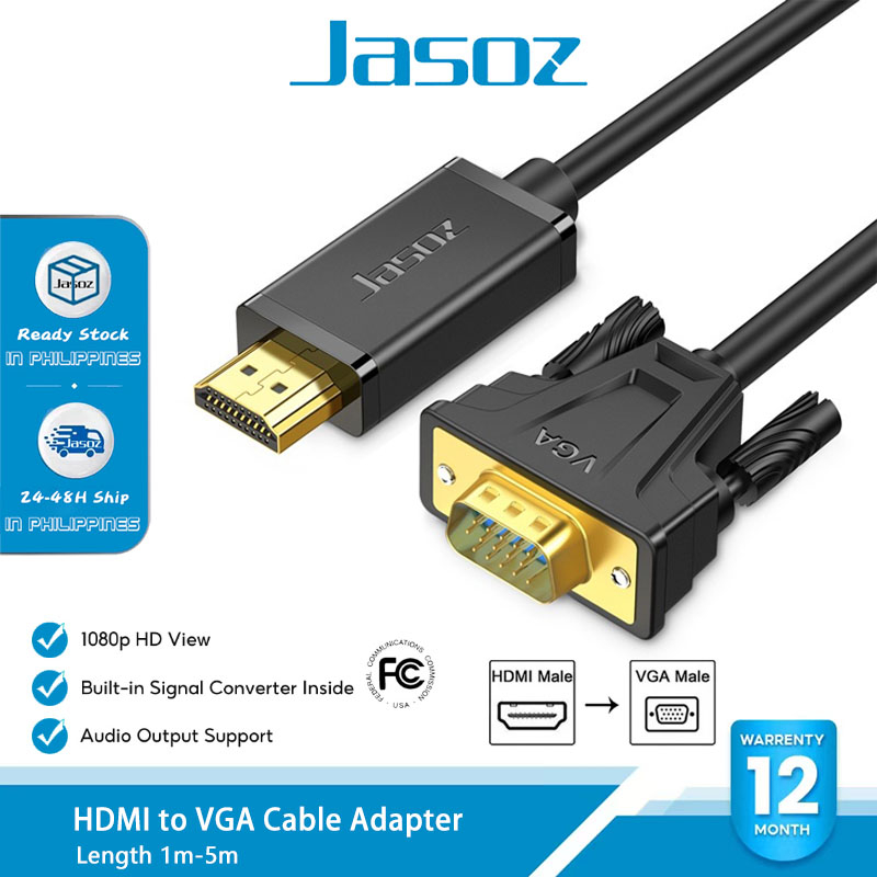 Jasoz HDMI to VGA Cable adapter 1080P Converter male to male（not