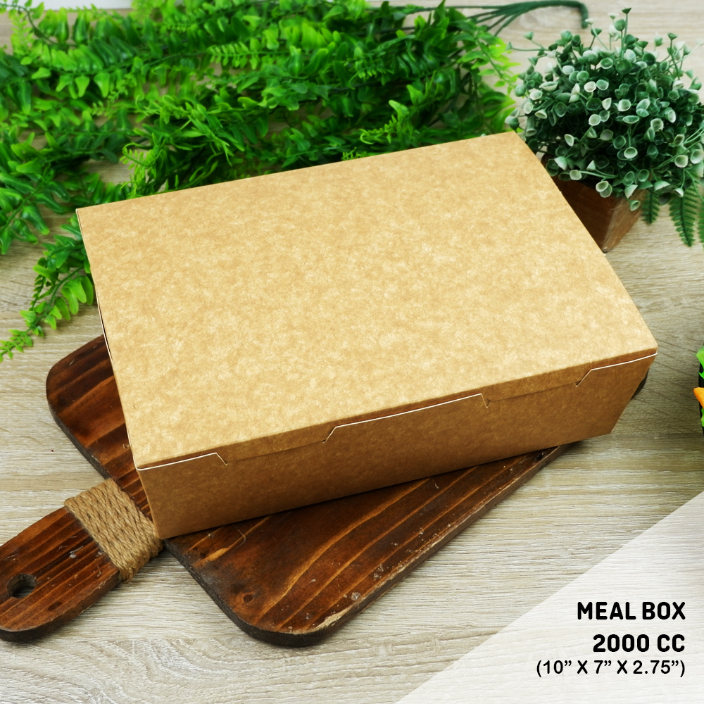 25 pcs.- Paper Meal Box Packaging (Carrier) / 2000 CC Meal Box/ Chicken ...