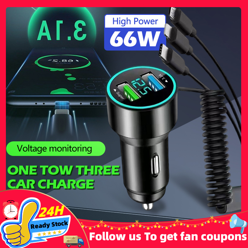 3.1A USB Car Charger 2 Port LED Display Fast Quick Charging Car Charger