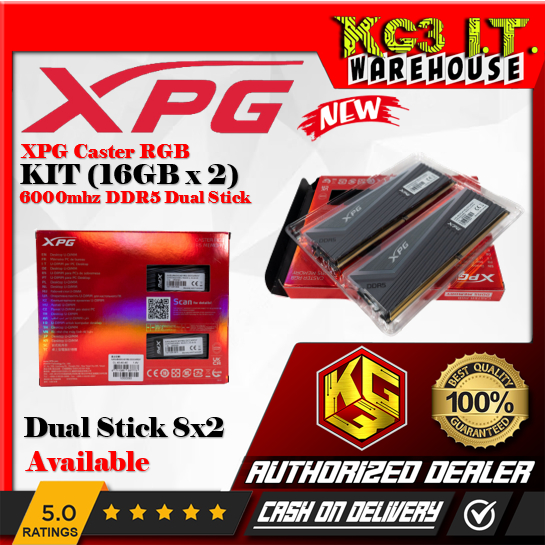 XPG Caster RGB 32GB KIT (16GB x 2) PC5-48000 6000mhz DDR5 Dual Stick ...