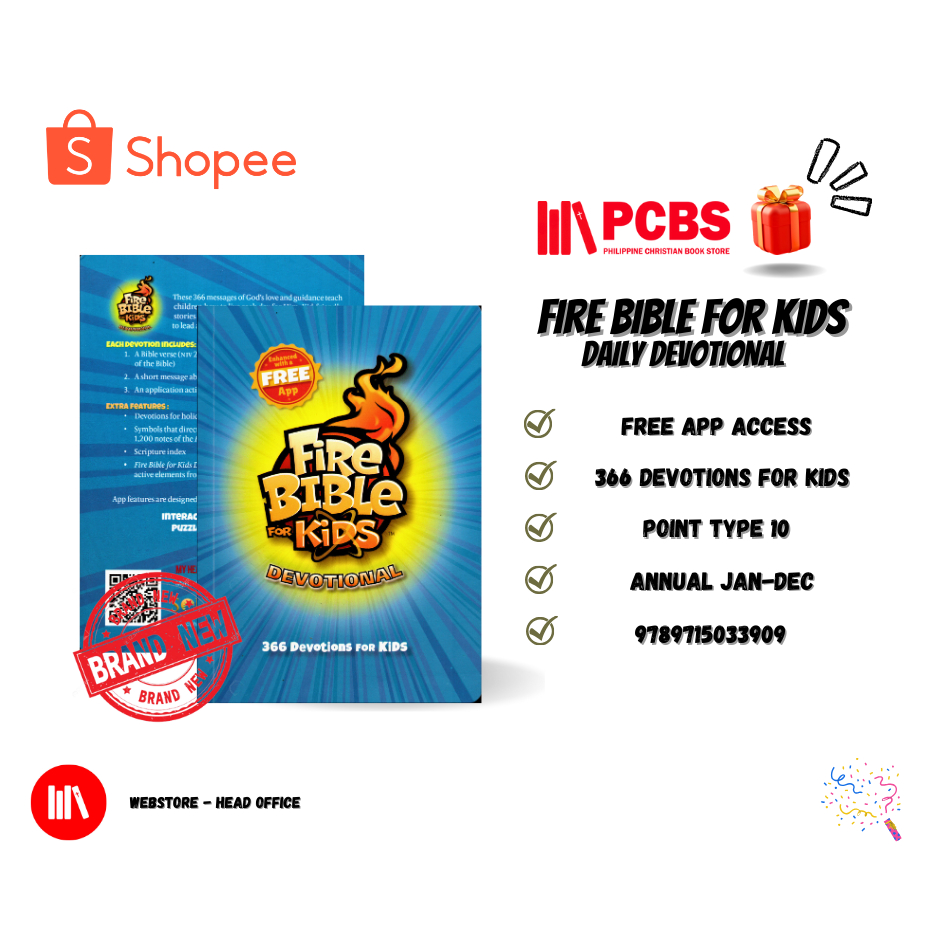 PCBS Fire Bible for KIDS (366 DEVOTIONS FOR KIDS/ENCHACED WITH A FREE ...