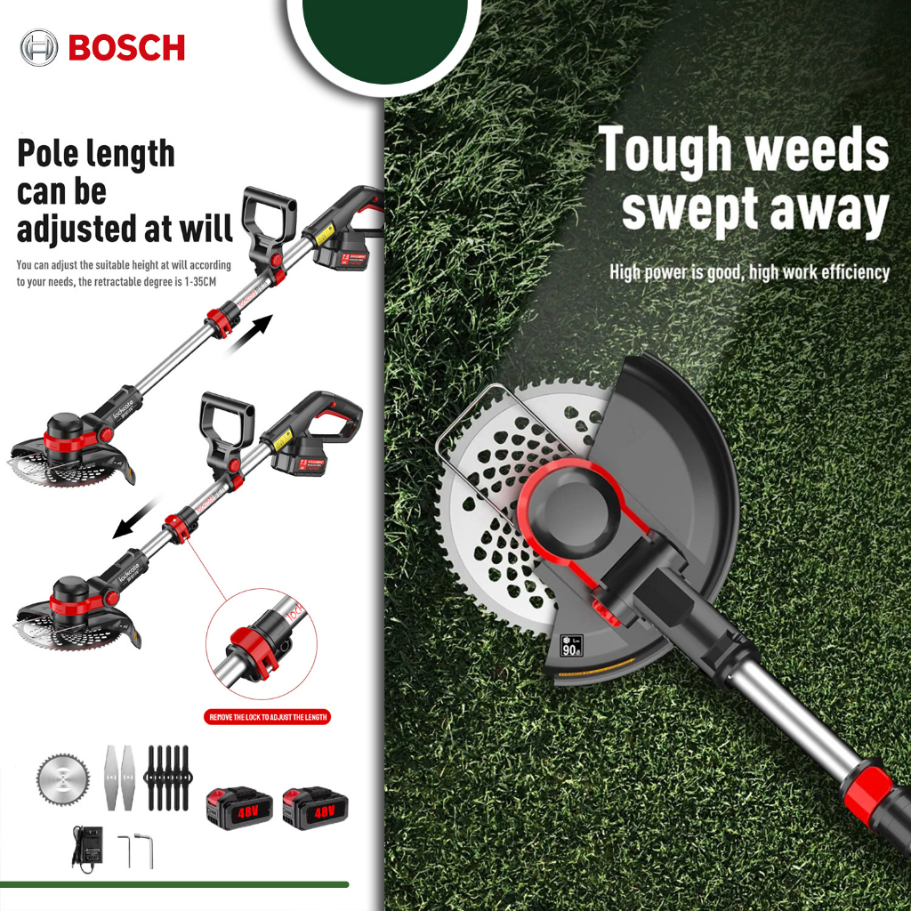 Bosch Electric Cordless Grass Cutter 48V Electric Grass Cutter Portable