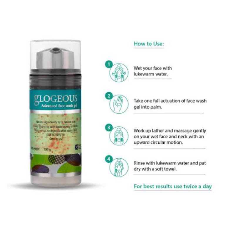 Glogeous Advanced Face Wash Gel 100gm Shopee Philippines