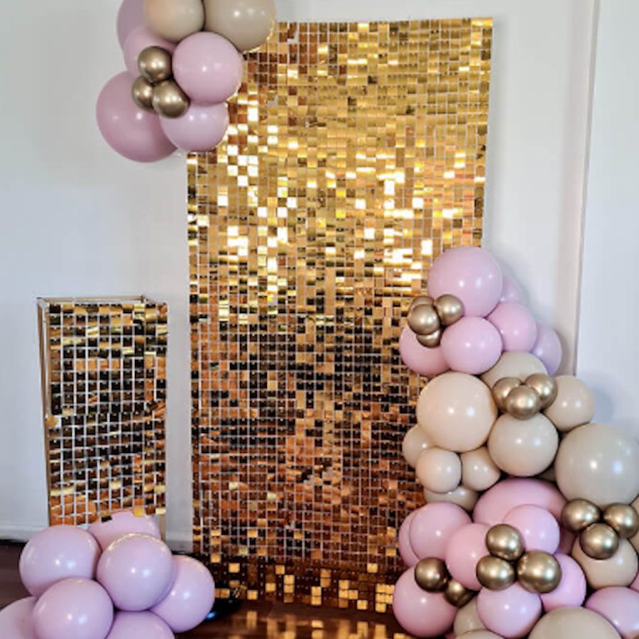2M Metallic Foil Curtain/Backdrop (small squares) Shopee Philippines