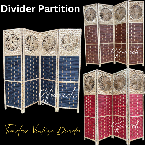 DIVIDER / PARTITION / OFFICE DIVIDER / VINTAGE DIVIDER 4 PANEL | Shopee ...