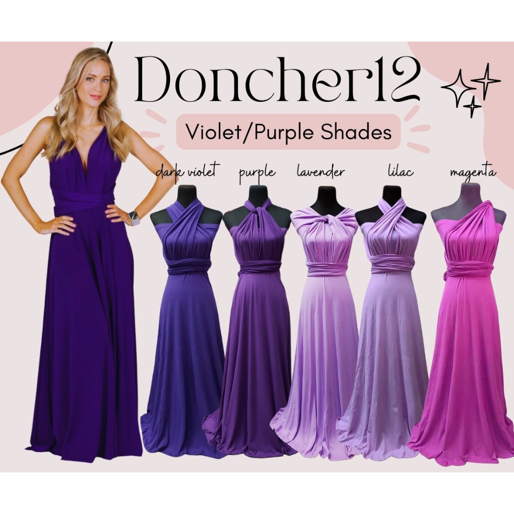 Doncher12 Infinity Dress Bridesmaid Violet Purple Shades All Sizes Available Shopee Philippines