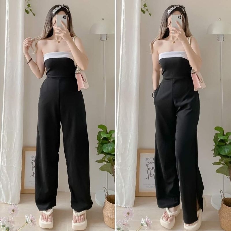 Kendra Tube Jumpsuit with 2 Pockets | Shopee Philippines