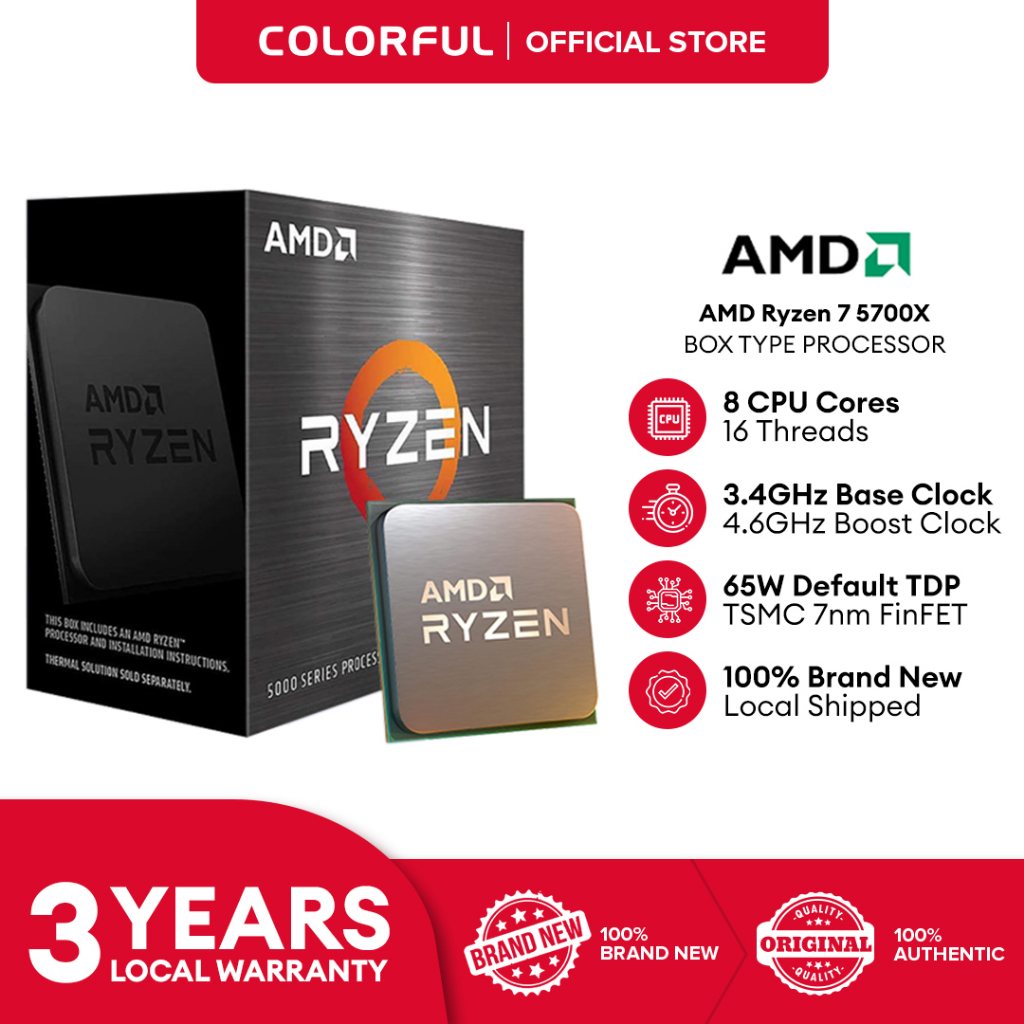 AMD Ryzen 7 5700X | 5700X3D Boxed Desktop Processor (w/o Stock CPU