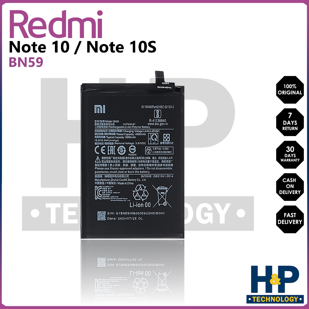 BN59 Battery Redmi Note 10 / Note 10S | Shopee Philippines