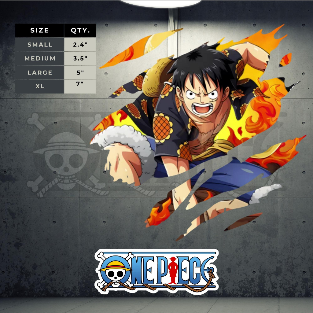 LUFFY SCRATCH STICKER | LAMINATED WATERPROOF | ONE PIECE SCRATCH ...