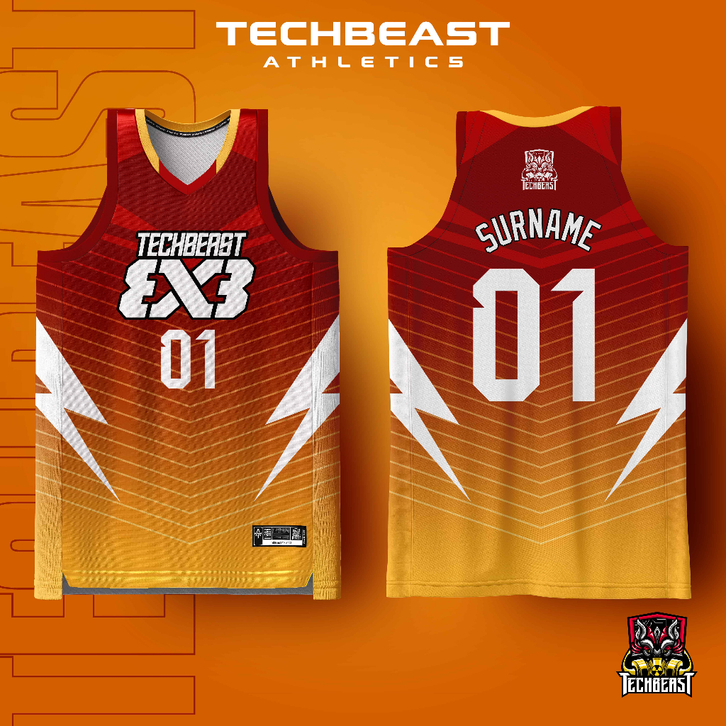 Blaze 3X3 Full Sublimation Basketball Jersey ( CUSTOM NAME + NUMBER ...