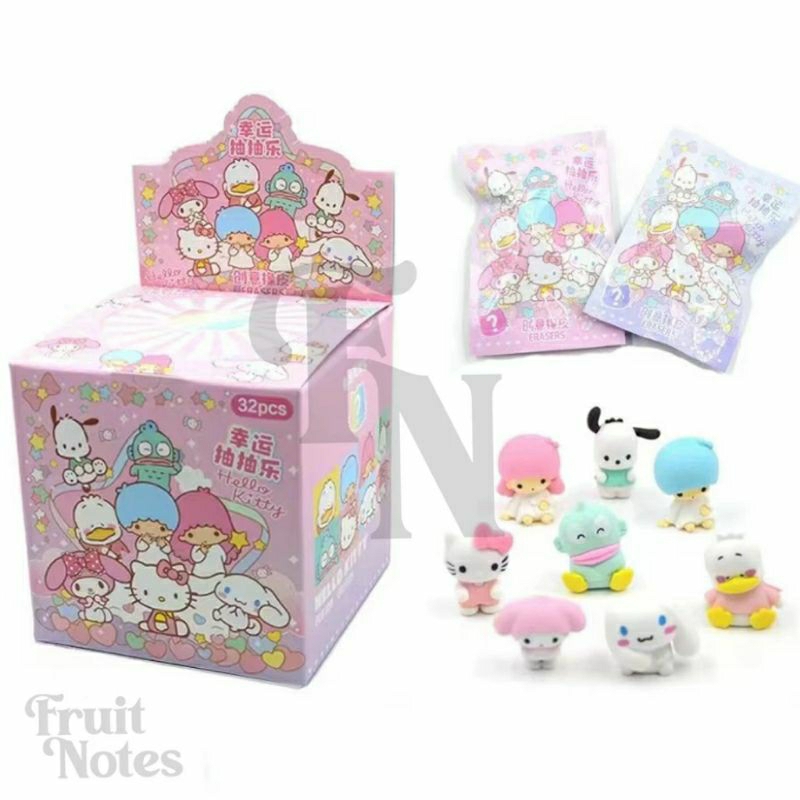 VG128 Mystery Sanrio/ Pokemon Character Eraser (Sold per box) | Shopee ...