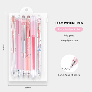 5pcs/pack Vintage Ink Gel Pens Retractable 0.5mm Bullet Point Journaling  Pens Assorted Color Stationery Pens School Supplies