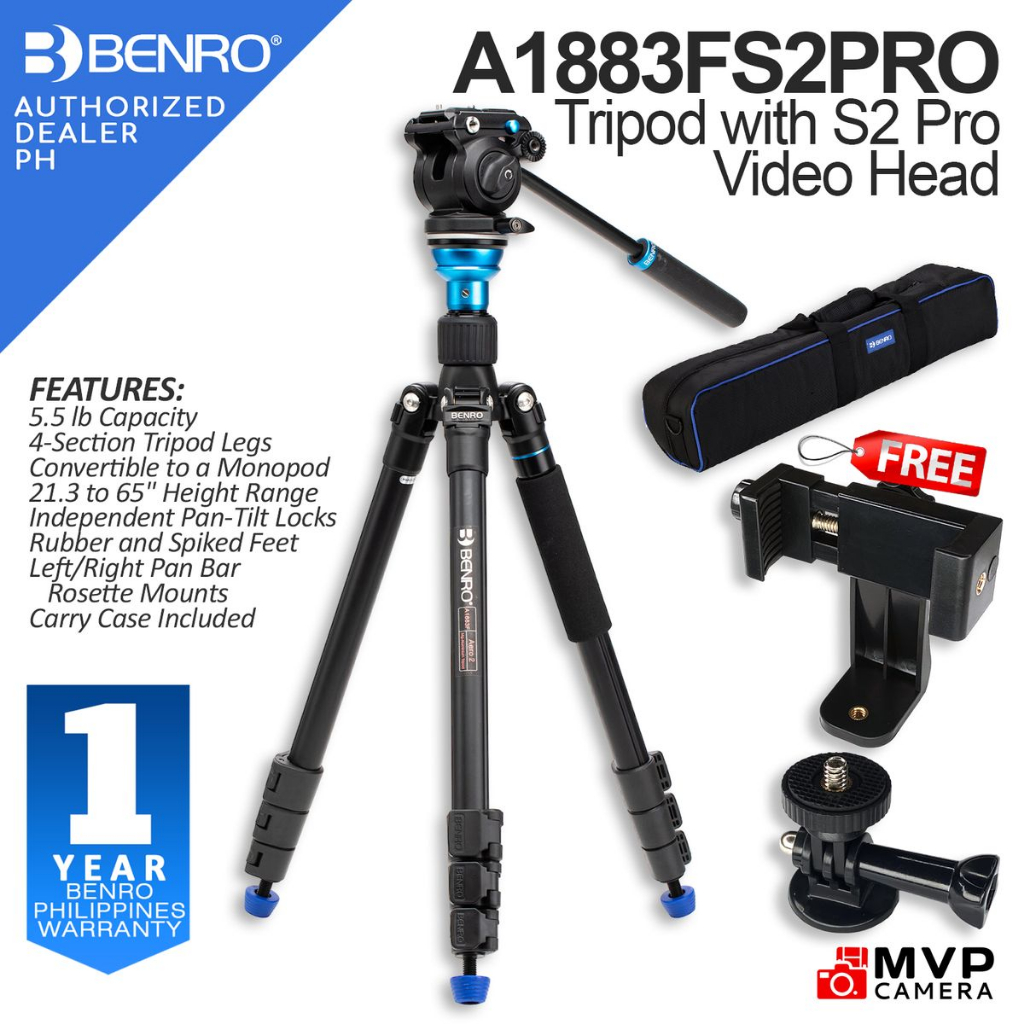 [AUTHORIZED PH] BENRO A1883FS2PRO Aero 2 PRO Aluminum Travel Video ...