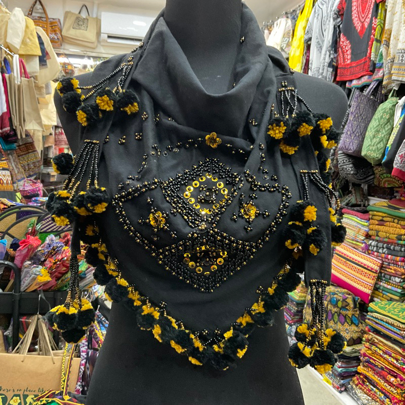 TANGKULO SCARF / Beaded Necklace / Handweave Yakan / Davao Traditional